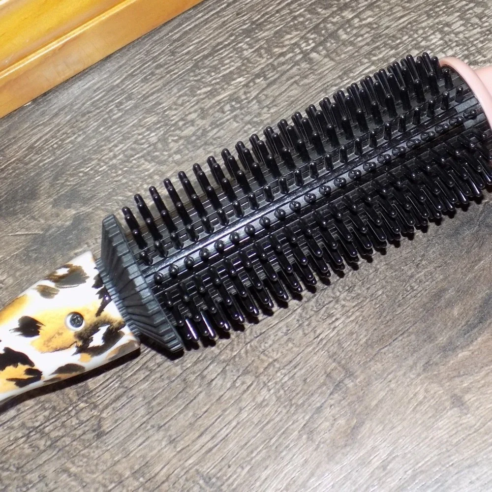 Calista Perfecter Heated Styling Brush Women OS Leopard Print Excellent Ionic